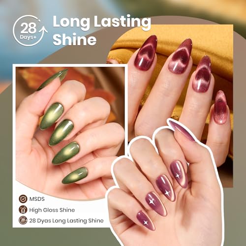 Beetles Cat Eye Gel Nail Polish Set - Golden Mirage, 6 Colors