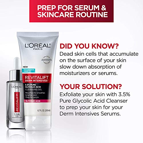 L'Oreal Paris Revitalift 3.5% Glycolic Acid Cleansing Gel 6.7 fl oz (Pack of 2)