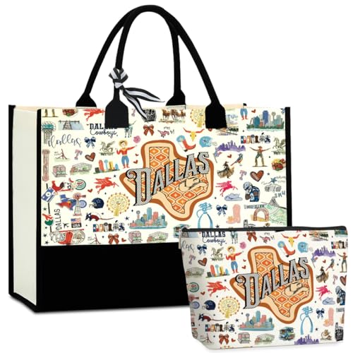 Dallas Travel Tote Bag & Makeup Bag Set - Large Capacity