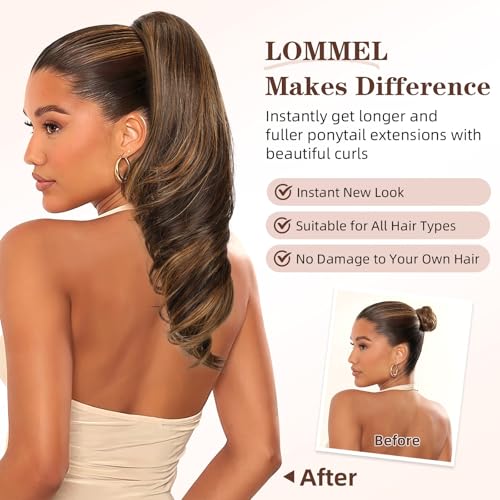 Lommel 18-Inch Claw Clip Ponytail Extension - Black Synthetic Hair Piece