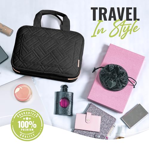 BOACAY Medium Travel Toiletry Bag - Panther Black, Hanging Organizer