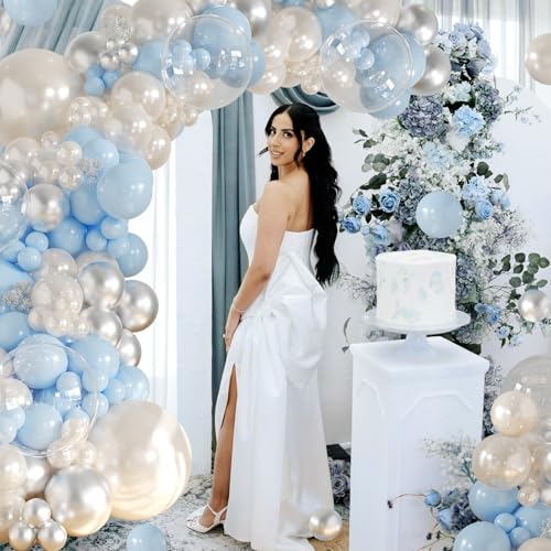 CROSSFINGERS Blue and White Balloon Arch Kit for Parties