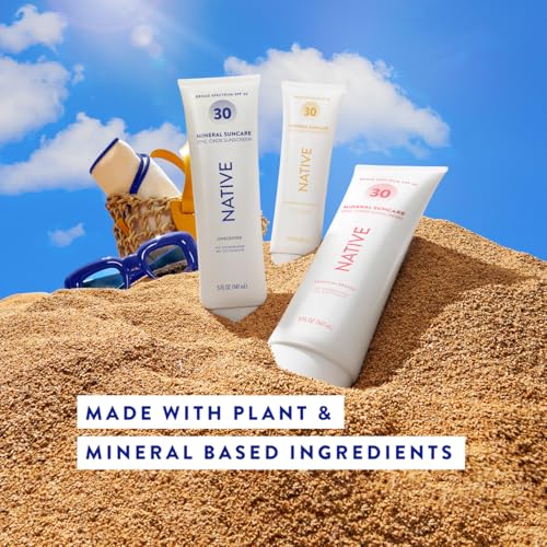 Native Sunscreen SPF 30 with Zinc Oxide - Coconut & Pineapple, 5oz, Dermatologist Tested for Sensitive Skin