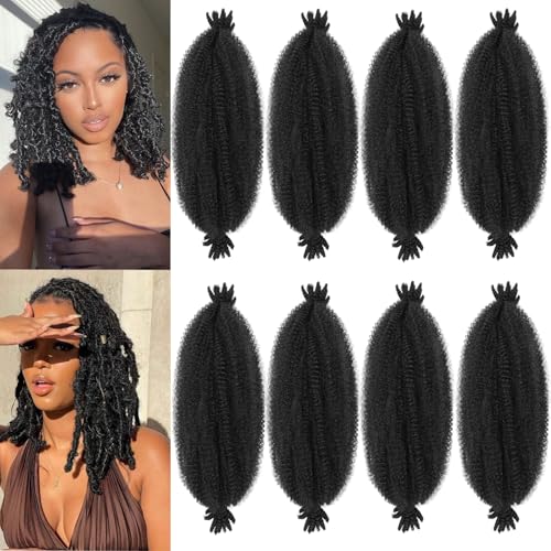 12 Inch Springy Afro Twist Hair - 8 Packs Marley Twist for Soft Locs