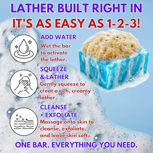 Primal Elements Sea Sponge Bar Soap Pack of 2 - Hydrating & Natural