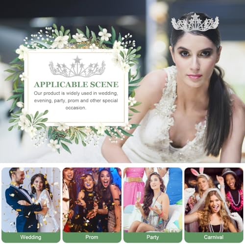 Lurrose Star Shaped Rhinestone Bridal Tiara Headpiece