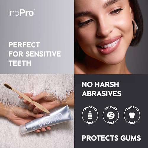 INOPRO Whitening Hydroxyapatite Toothpaste - Fluoride Free, Sensitive Teeth Relief, 5oz