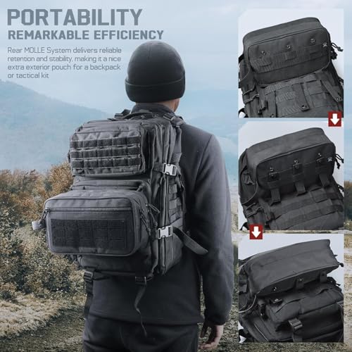 RXW Tactical Toiletry Bag for Men - Compact Black Travel Organizer
