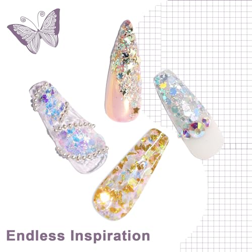 Laza 8-Color Iridescent Nail Art Glitter Powder Set