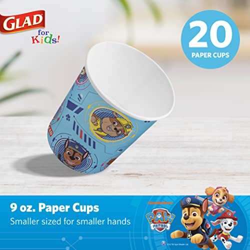 Glad Paw Patrol Disposable Paper Cups - 9 oz, 20 Count (2 Pack)
