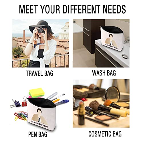 Interrogate the Cat Makeup Bag - JXGZSO Travel Pouch