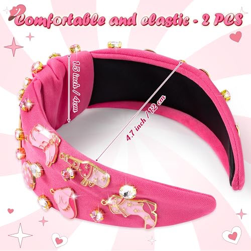 PANTIDE Western Rhinestone Knotted Headband - 2 Pack Cowgirl Hair Accessories