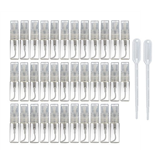 35pcs 3ml Mini Glass Perfume Atomizer Bottles - Portable Refillable Spray