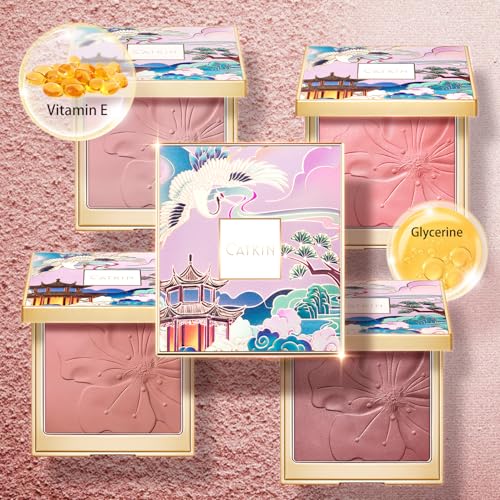 Catkin Cheek Powder Blush Baked Pink 10g - Long Lasting Natural Finish, C09 Midnight Variant