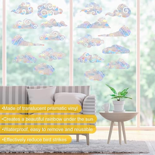 54PCS Cloud Window Decals - Bird Strike Prevention Stickers