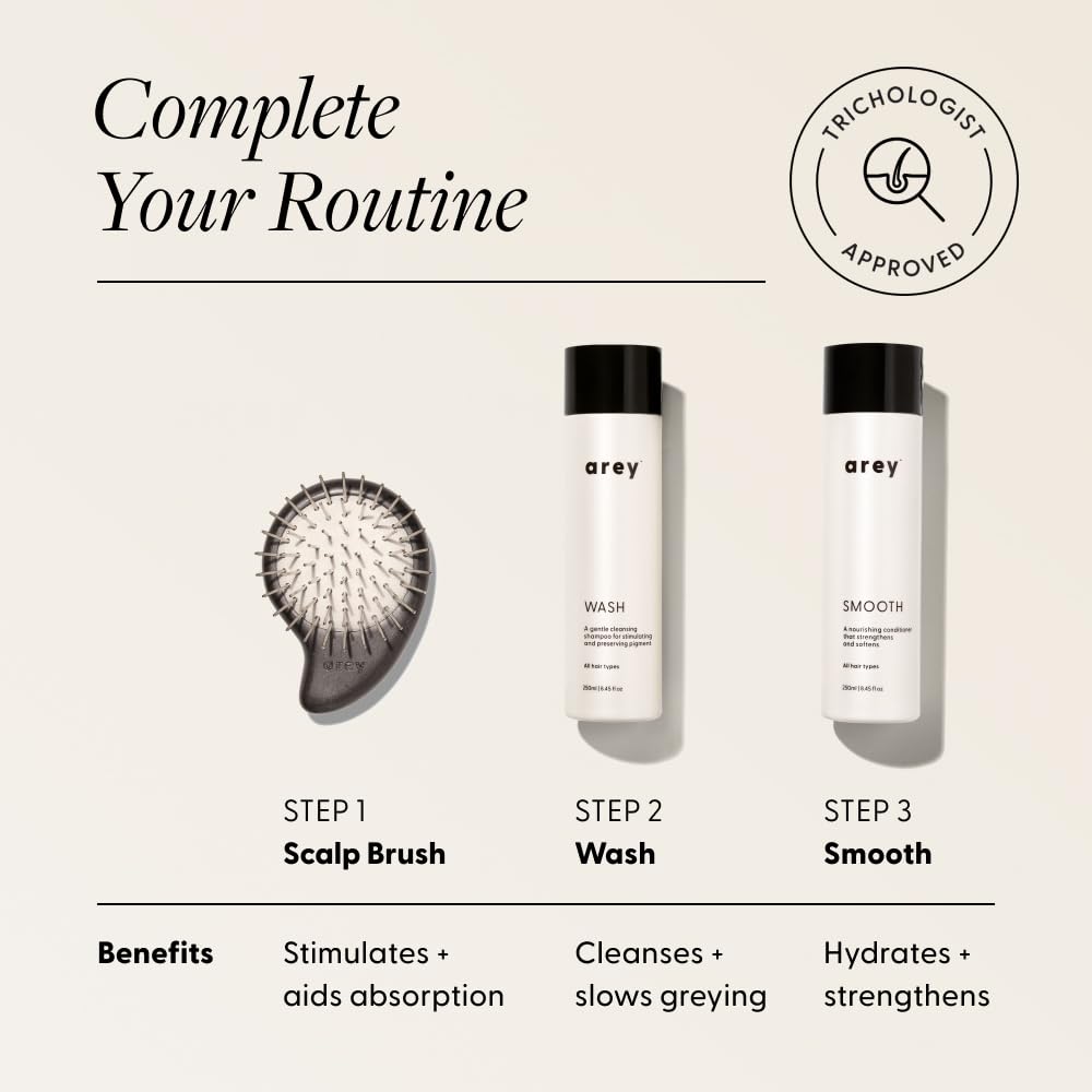 Arey Smooth Conditioner & Scalp Brush Set - Hydrating Frizz Control | Vegan, Residue-Free Care