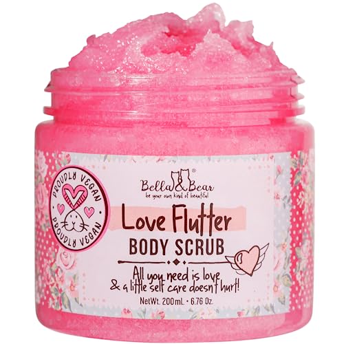 Bella & Bear Love Flutter Body Scrub - Exfoliating & Nourishing Skin Polish