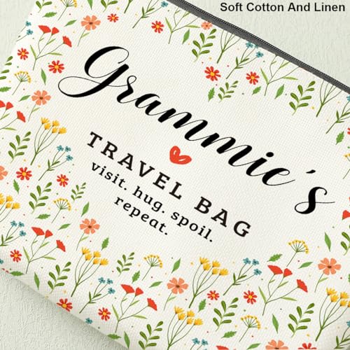 Decohim GrammieTravel Colorful Floral Makeup Bag for Women - Mom Grandma Gift