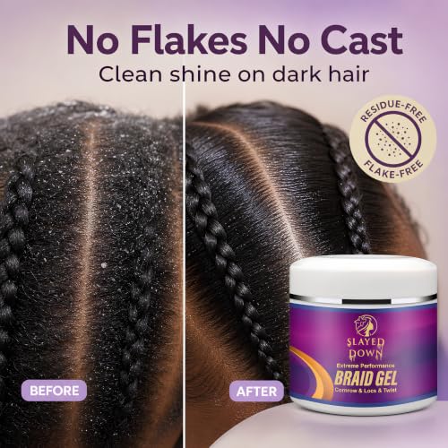SLAYED DOWN Braid Gel Extreme Hold for Braiding, Locs & Cornrows, 17.1 oz