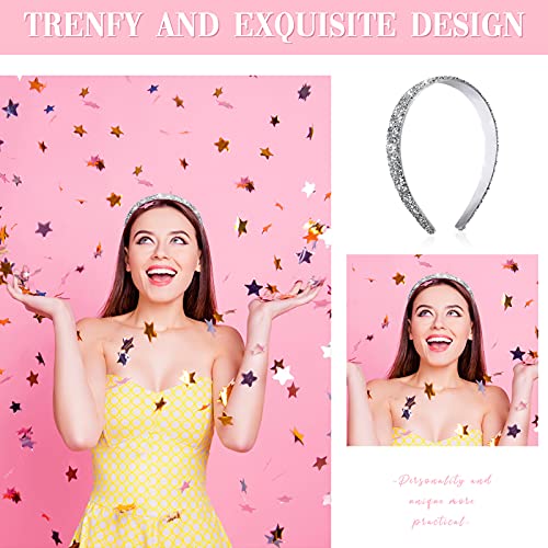 4 Pieces Rhinestone Headbands for Women, Bright Color