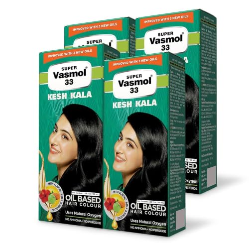Vasmol Super Vasmol 33 Hair Color Oil - Pack of 4, 100mL Each