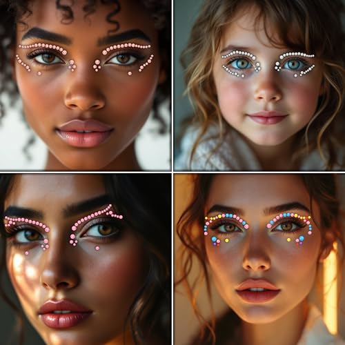 FACEGEM LONDON Self-Adhesive Face Jewels Rhinestone Gems for Festival Makeup