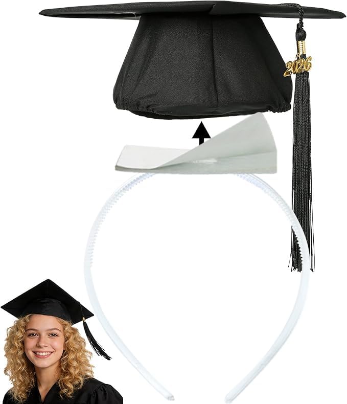 Graduation Cap Headband - Anti-Fall Curly Hair Accessory | Perfect for Graduates