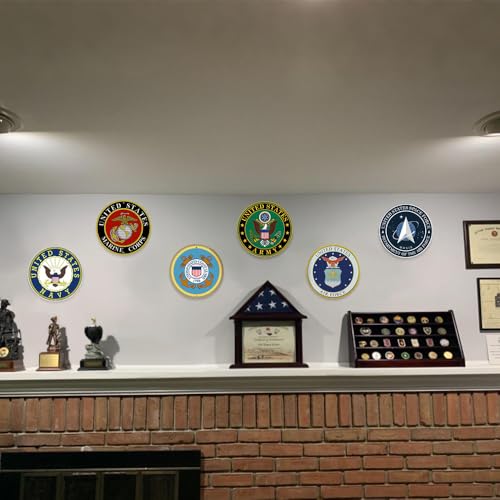 United States Marines Logo Metal Wall Sign - 12 Inch Round Decor