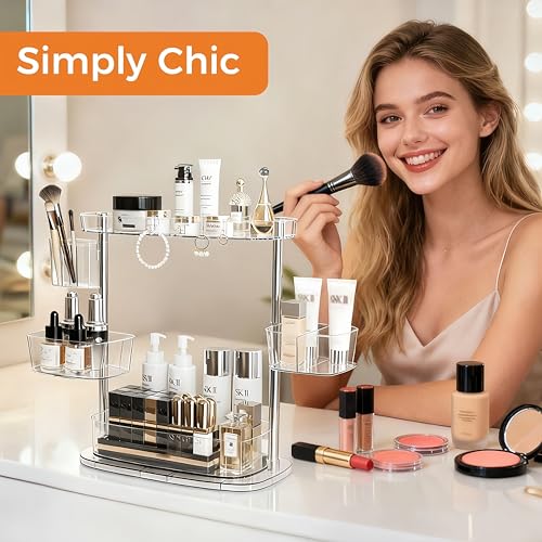 YOSHIONAL 360° Rotating Makeup Organizer - Countertop Cosmetic Storage