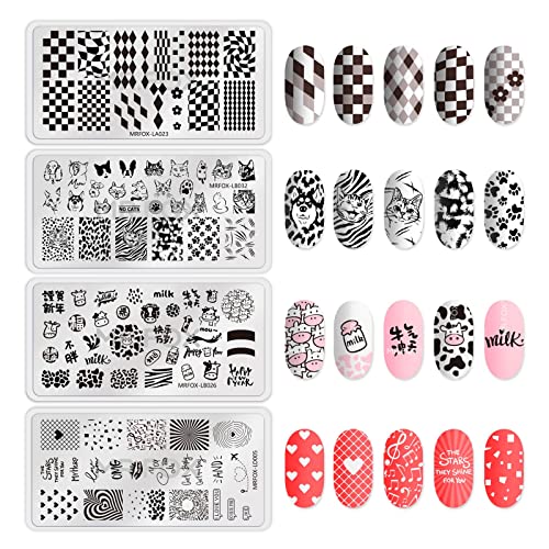 MR.FOX Nail Stamping Plate Set - Fashion Collection, 8-Piece Nail Art Kit