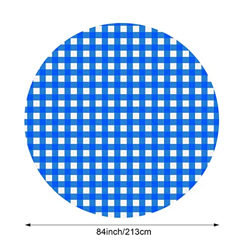84'' Disposable Checkered Round Tablecloth - 3 Pack Gingham Covers