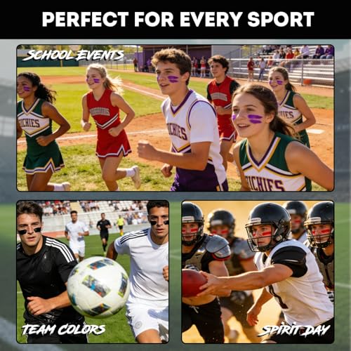 Warmify 16-Color Eye Black Stick Set for Football Baseball Softball — 34 Pack