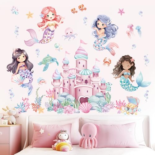 Mermaid Wall Decals - Under The Sea Ocean Castle Stickers
