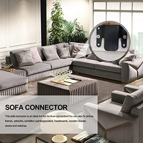 DEEPDREAM Sectional Couch Connectors Clips - 8 Pcs Metal Sofa Connectors with Screws
