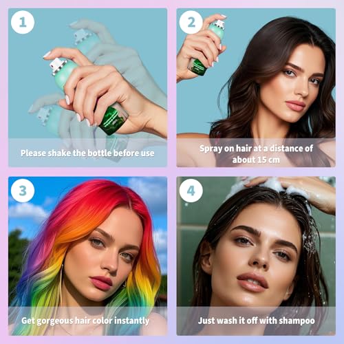 Black Temporary Hair Color Spray - Washable & Easy to Use