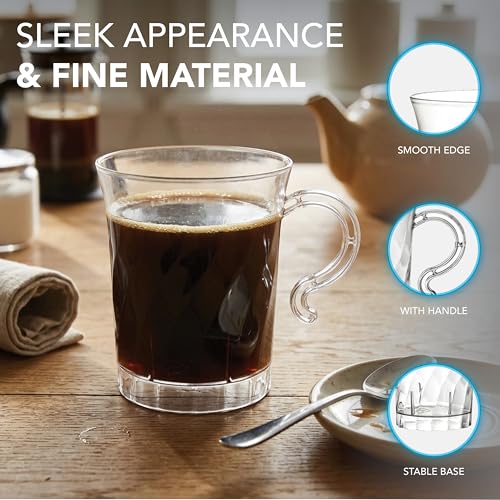 10 Pack Clear Swirled Plastic Coffee/Punch Bowl Cups - 8 oz