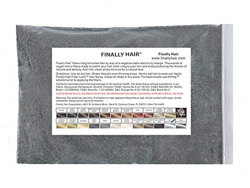 Finally Hair Building Fibers Refill Light Grey & Pepper 56g - Natural Hair Concealer