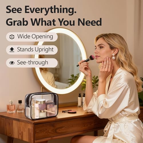 PACKISM TSA Approved Clear Travel Toiletry Bag for Cosmetics & Essentials
