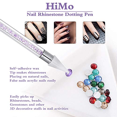 Dual-Ended Nail Rhinestone Picker Tool with Extra Wax Heads