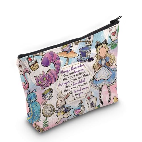 Alice in Wonderland Cosmetic Bag - Inspirational Fairy Tale Makeup Pouch