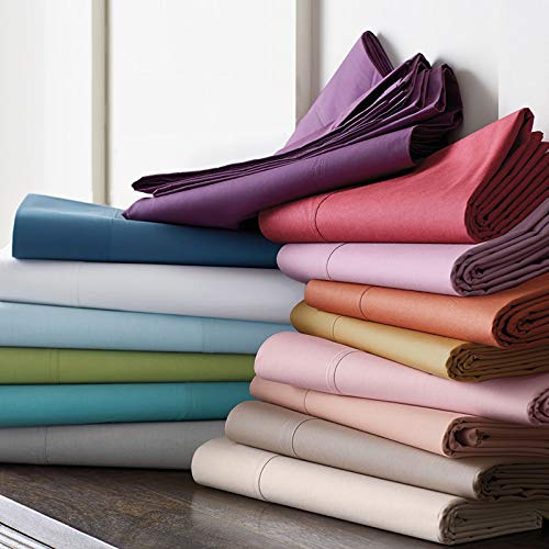 Elegant Comfort California King Flat Sheet - 1500 Thread Count Microfiber, Cream