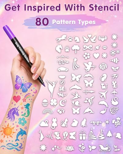 Lictin Multicolor 16PCS Temporary Tattoo Markers Skin & Paper Safe