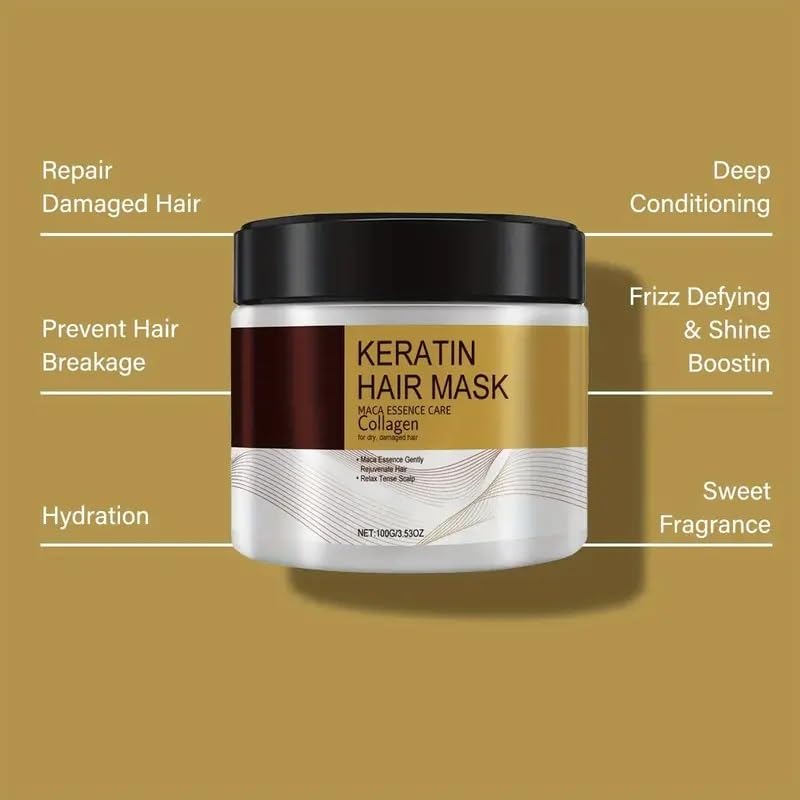 Voltafas Keratin Hair Mask with Collagen & Maca Essence - 3.53 oz