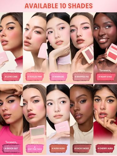 SHEGLAM Dream Touch Blush Powder - 018 Whipped Fig, Long-Lasting & Blendable