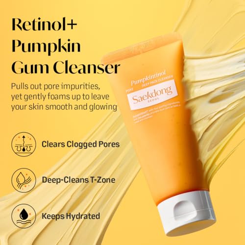 SAEKDONG SEOUL Pumpkintinol 2-in-1 Pore Cleanser & Bouncy Face Mask, 4.05 oz