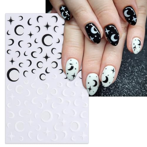 Gothic Flame Star Checkerboard Nail Stickers - 3 Sheets