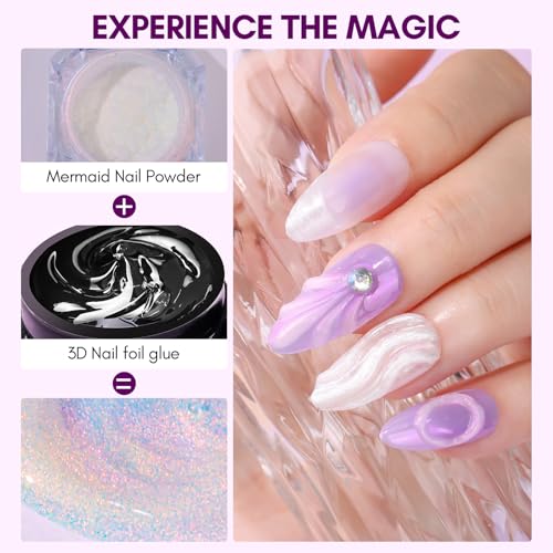 Makartt 3D Nail Gel with Transfer Foil Glue - 8g, Includes 1pc 8ml Design