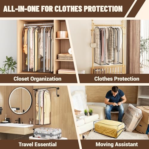 40" Hanging Garment Bags - Ultra Clear Suit Storage, 3 PCS