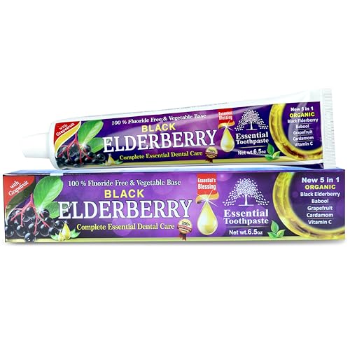 Organic Black Elderberry Toothpaste 6.5oz - Fluoride Free Dental Care