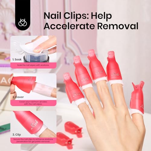 Beetles Gel Polish Remover Kit with 450 Lint Free Wipes & Nail Tools
